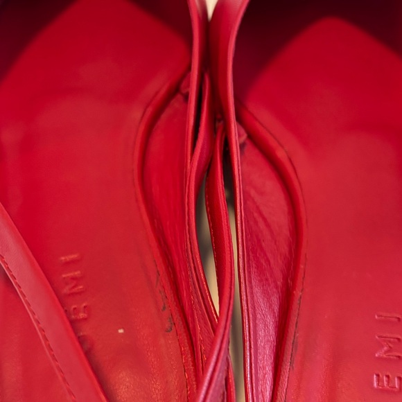 M. Gemi Red Pointed Slingback Leather Flats 7.5 Italy Leather Luxe - Picture 3 of 10
